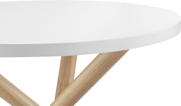 White and Natural Trio End or Side Table