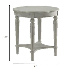 24' X 24' X 24' Antique Slate Solid Wood End Table
