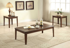 3 Piece Pack Coffee And End Table Set In Walnut - Mdf Walnut