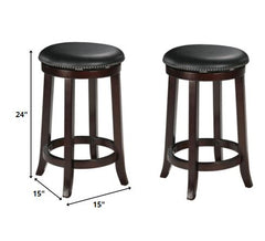 15' X 15' X 24' 2pc Espresso Swivel Counter Height Stool