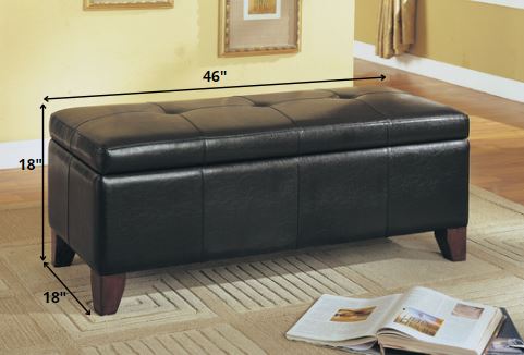 46" X 18" X 18" Espresso Pu Bench With Storage