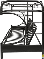 78' X 41' X 65' Twin Over Full Black Metal Tube Futon Bunk Bed