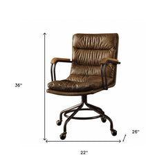 22' X 26' X 36' Vintage Whiskey Top Grain Leather Office Chair