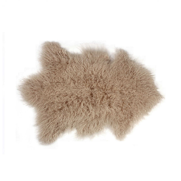 24" x 36" x 1.5" Tan Sheepskin Faux Fur Single - Area Rug