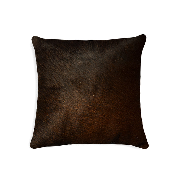 18" x 18" x 5" Chocolate Cowhide  Pillow