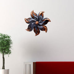 29" X 2" X 29" Copper And Pewter Metal Large Flower Wall Decor