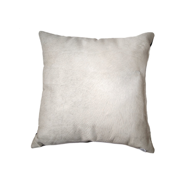 18" x 18" x 5" Off White Cowhide  Pillow