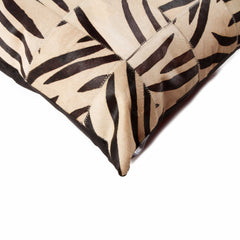 18" x 18" x 5" Zebra Black On White Patchwork Cowhide  Pillow