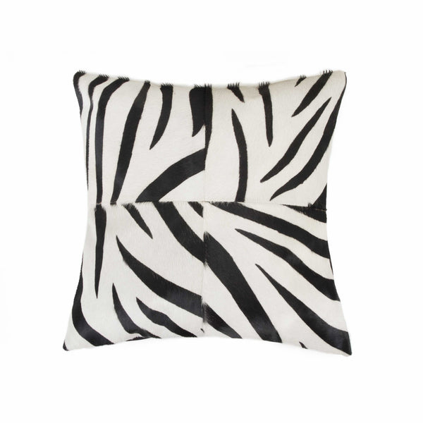 18" x 18" x 5" Zebra Black On White Quattro  Pillow