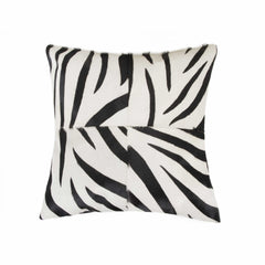 18" x 18" x 5" Zebra Black On White Quattro  Pillow