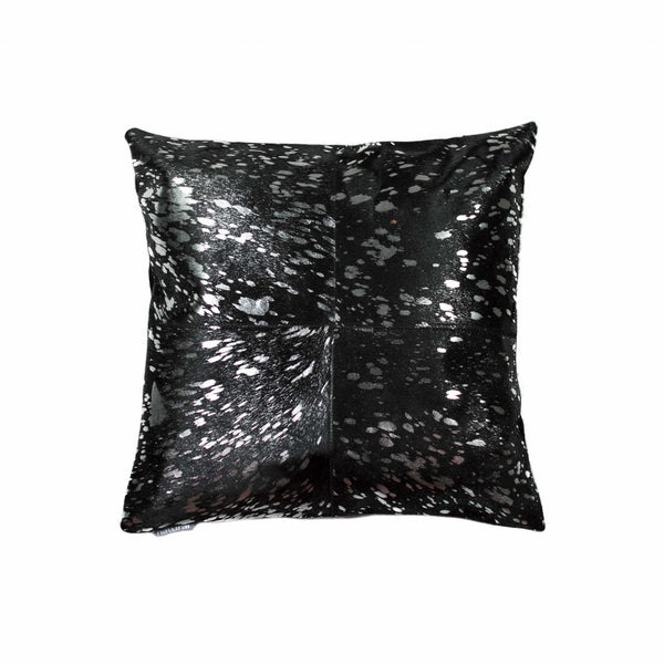 18" x 18" x 5" Silver And Black Quattro  Pillow