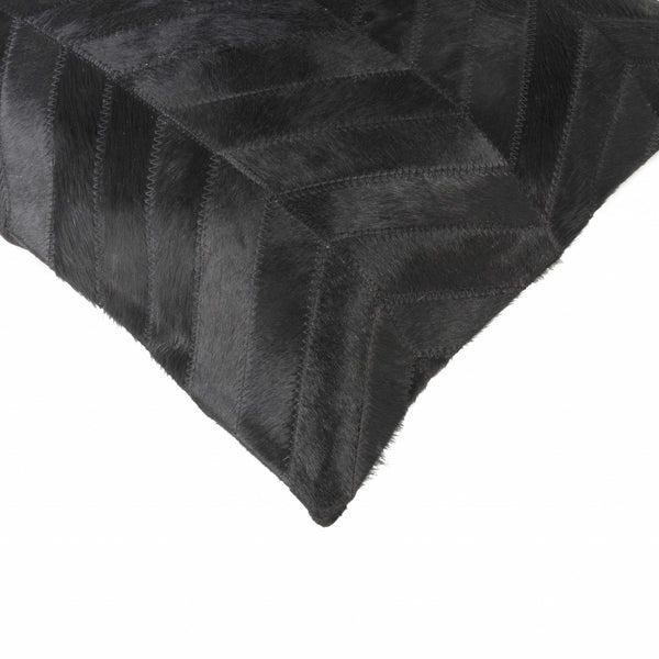 18" x 18" x 5" Black And Natural  Pillow