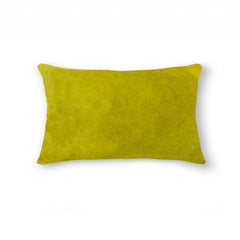 12" x 20" x 5" Yellow Cowhide  Pillow