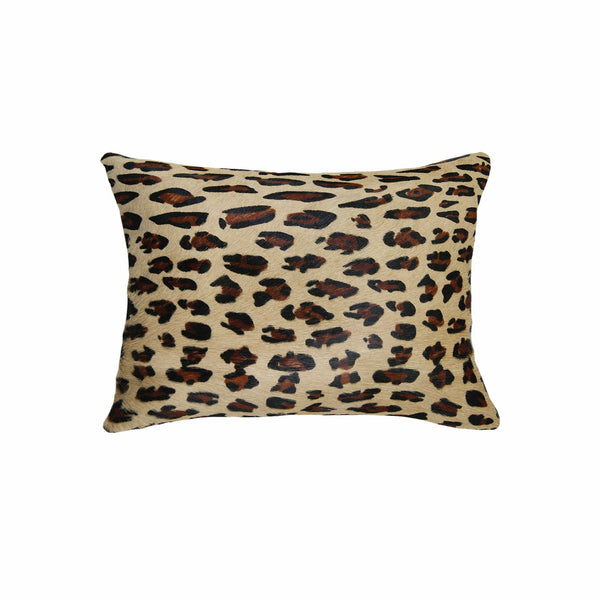 12" x 20" x 5" Leopard Cowhide  Pillow