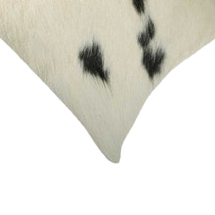 12" x 20" x 5" White And Black Cowhide  Pillow