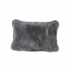 12" x 20" x 5" Gray Sheepskin  Pillow