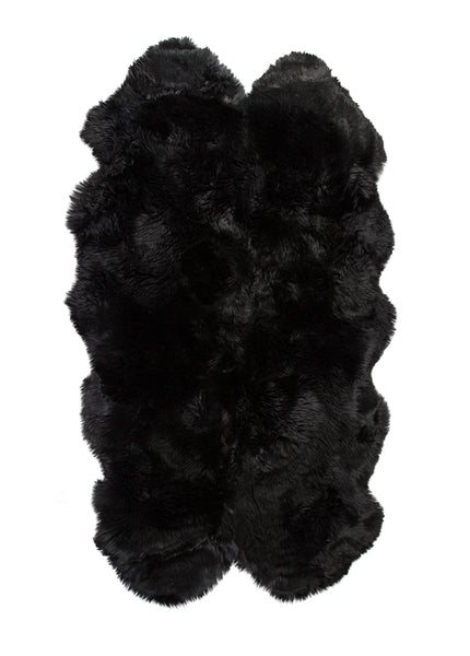 48" x 72" x 2" Black Quattro Sheepskin - Area Rug