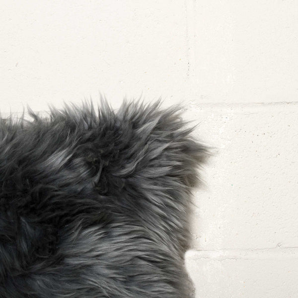 18" x 18" x 5" Gray Sheepskin  Pillow 2 Pack