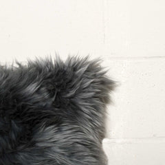 18" x 18" x 5" Gray Sheepskin  Pillow 2 Pack