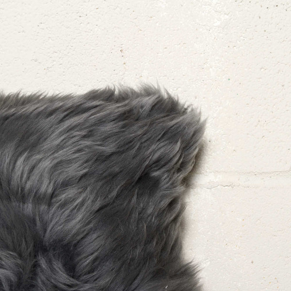 12" x 20" x 5" Gray Sheepskin  Pillow 2 Pack