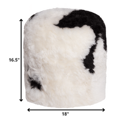 18" x 18" x 16.5" Spotted Short-Hair Sheepskin - Stump Pouf