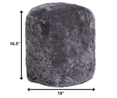 18" x 18" x 16.5" Brisa Short-Hair Sheepskin - Stump Pouf