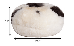 16.5" x 16.5" x 14" Spotted Short-Hair Sheepskin - Ottoman Pouf