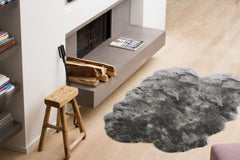 48" x 72" Gray Quattro Sheepskin Wool Area Rug