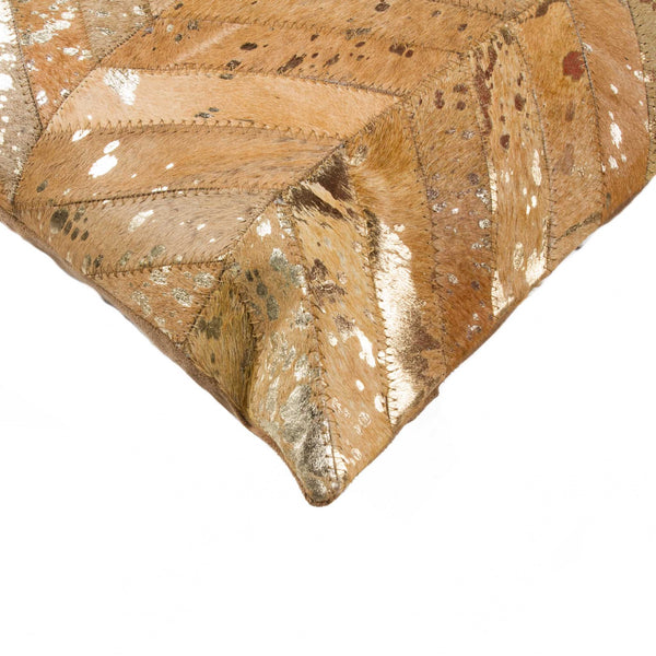 18" x 18" x 5" Gold And Tan  Pillow