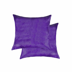 18" x 18" x 5" Purple Cowhide  Pillow 2 Pack