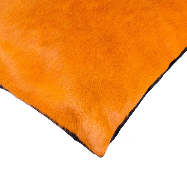 18" x 18" x 5" Orange Cowhide  Pillow 2 Pack