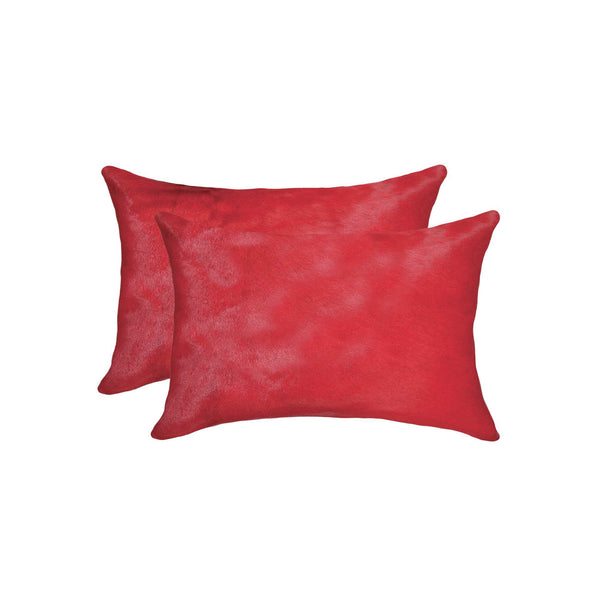 12" x 20" x 5" Firecracker Cowhide  Pillow 2 Pack