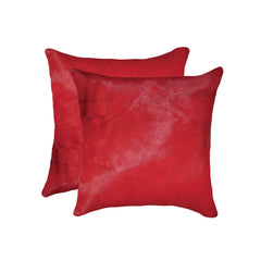 18" x 18" x 5" Wine Cowhide  Pillow 2 Pack