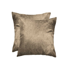 18" x 18" x 5" Taupe Cowhide  Pillow 2 Pack