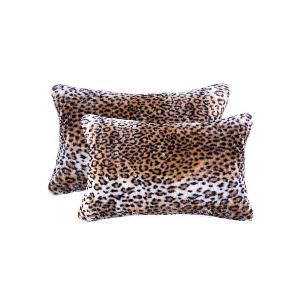 12" x 20" x 5" Leopard Faux  Pillow 2 Pack