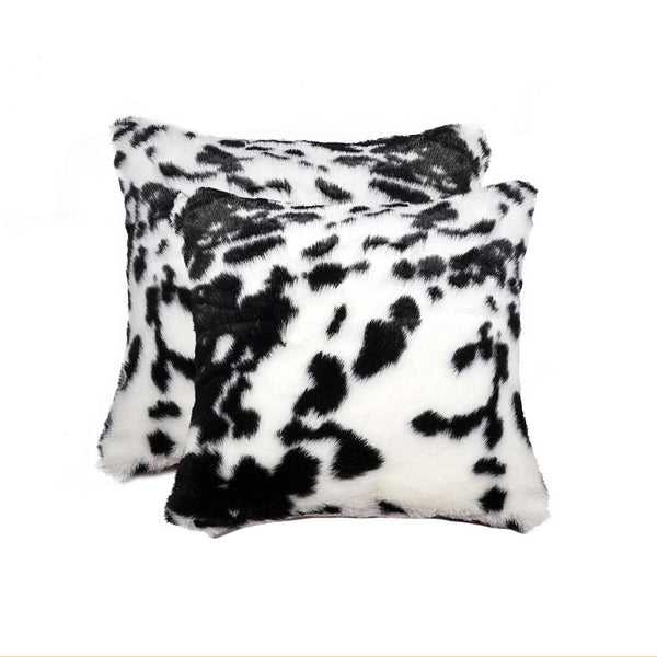 18" x 18" x 5" Sugarland Black and White Faux  Pillow 2 Pack