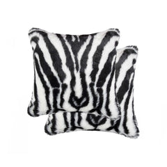 18" x 18" x 5" Denton Zebra Black and White Faux  Pillow 2 Pack