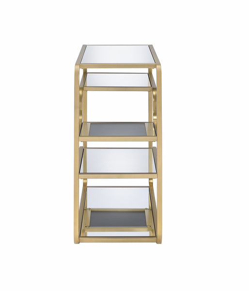 Modern Yet Retro Gold And Glass Bar Table