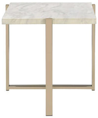 24' X 23' X 24' Chrome And White Metal Tube End Table