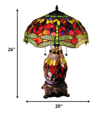 Zurie 16-inch Double-lit Red Dragonfly Table Lamp