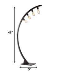 Robelim Antique Black Arch Floor Lamp with Edison Bulbs
