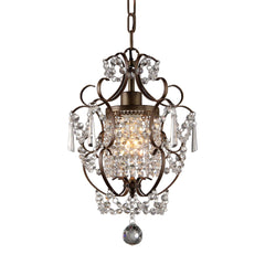 Rosalie 1-light Antique Bronze 11-inch Crystal Chandelier