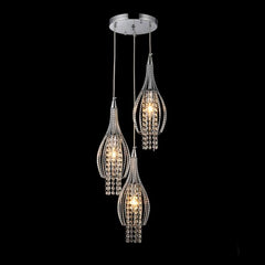 Xuan 3-light Adjustable Crystal Chrome-finish Chandelier