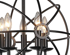 Meila 5-light Black 16-inch Spherical Chandelier