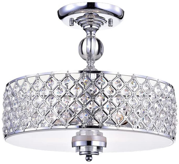 Dyesta Silver Chrome Crosshatch Round Lamp