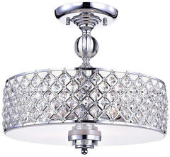 Dyesta Silver Chrome Crosshatch Round Lamp