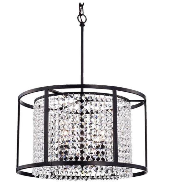 Antique Bronze 16-inch Round Pendant Chandelier