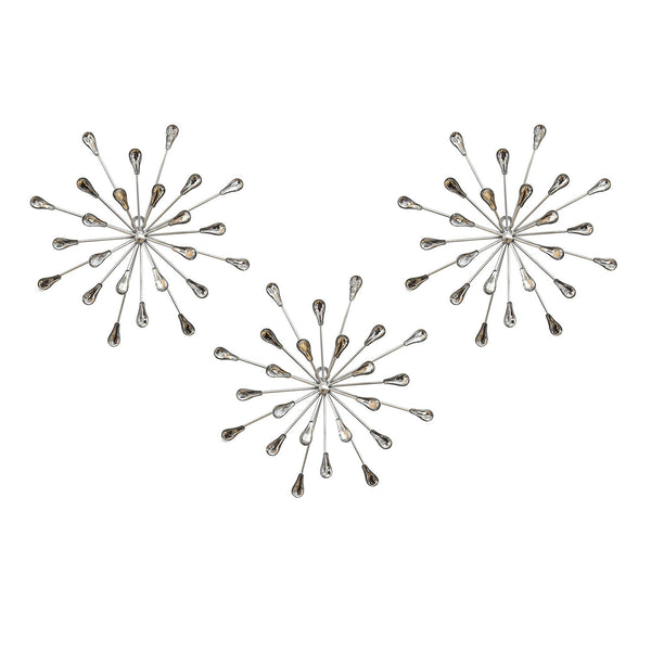 Acrylic Burst Silver Metal Wall Decor