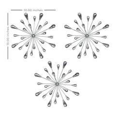 Acrylic Burst Silver Metal Wall Decor