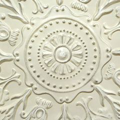 Distressed Floral Shabby Medallion Metal Wall Decor